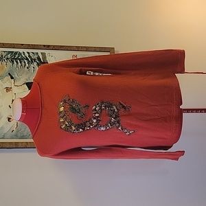Cashmere Blend Sequin Dragon Sweater